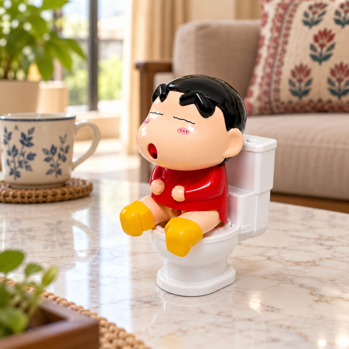Shinchan Sitting Toilet Water Prank Toy