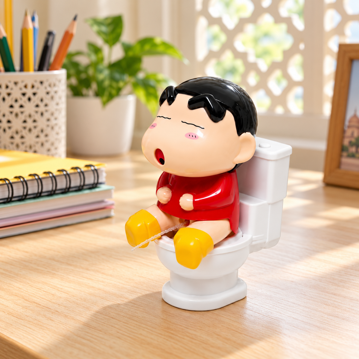Shinchan Sitting Toilet Water Prank Toy