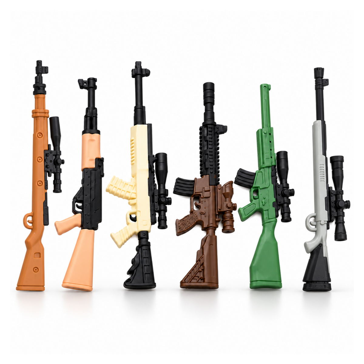 Pack of 6 Gun-Shaped Erasers