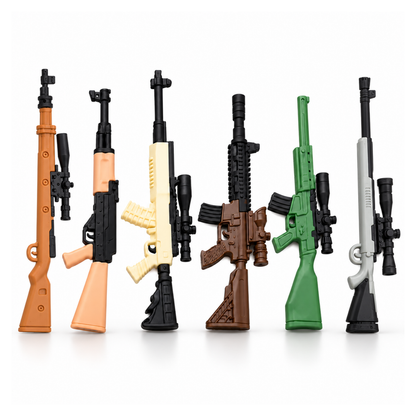 Pack of 6 Gun-Shaped Erasers
