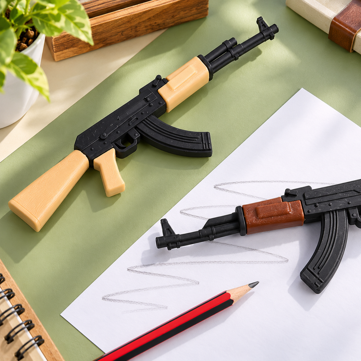 Pack of 6 Gun-Shaped Erasers
