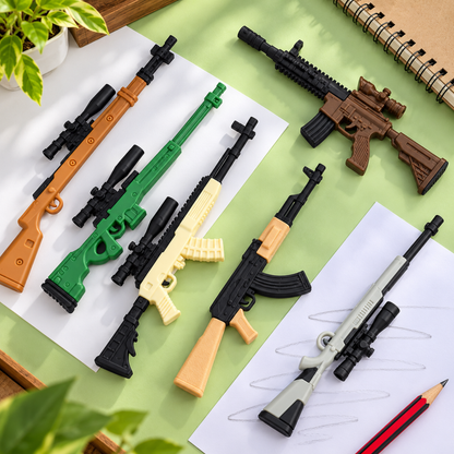 Pack of 6 Gun-Shaped Erasers