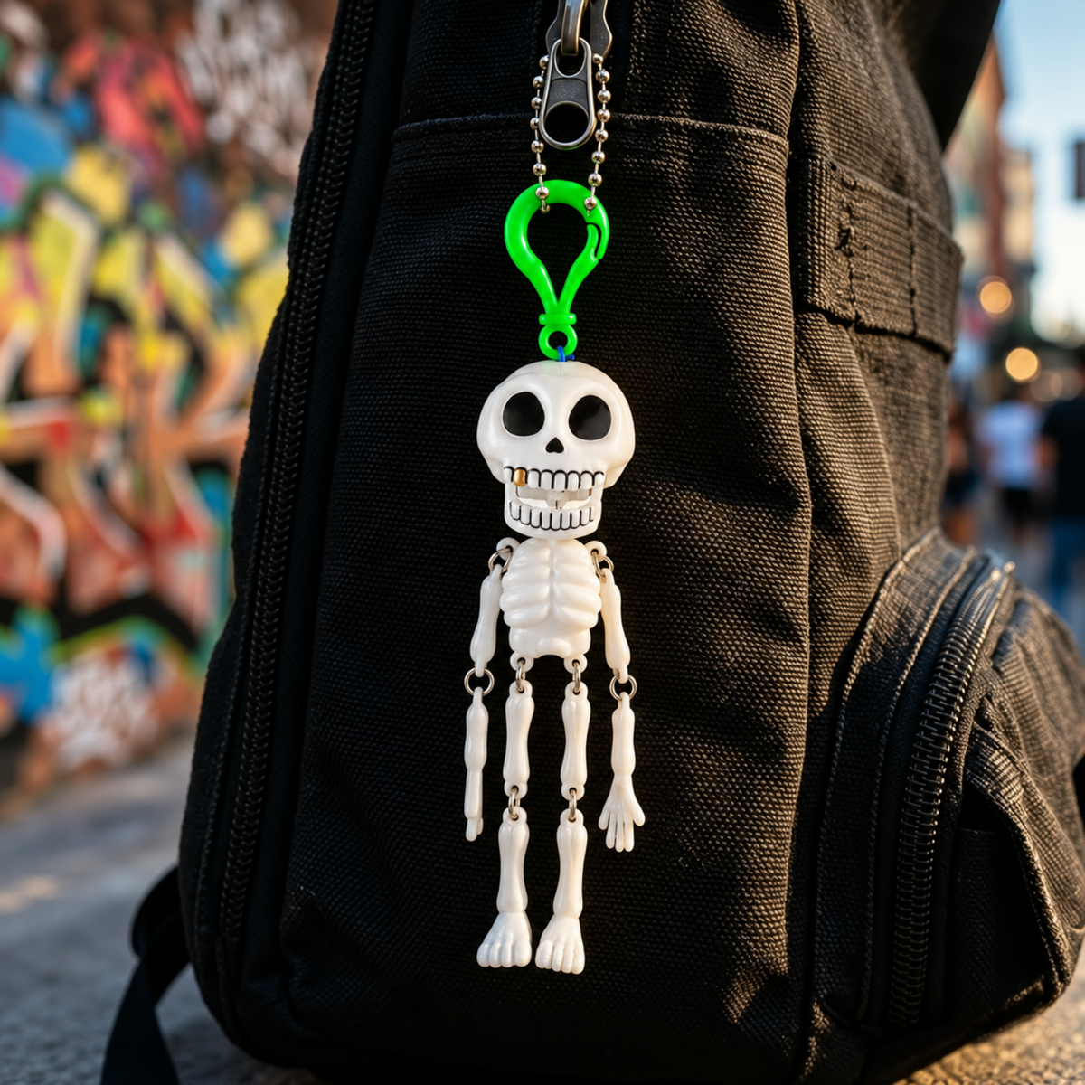 Biting Skeleton Keychain