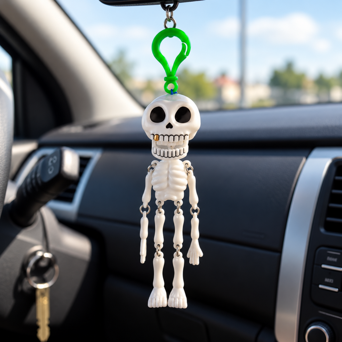 Biting Skeleton Keychain