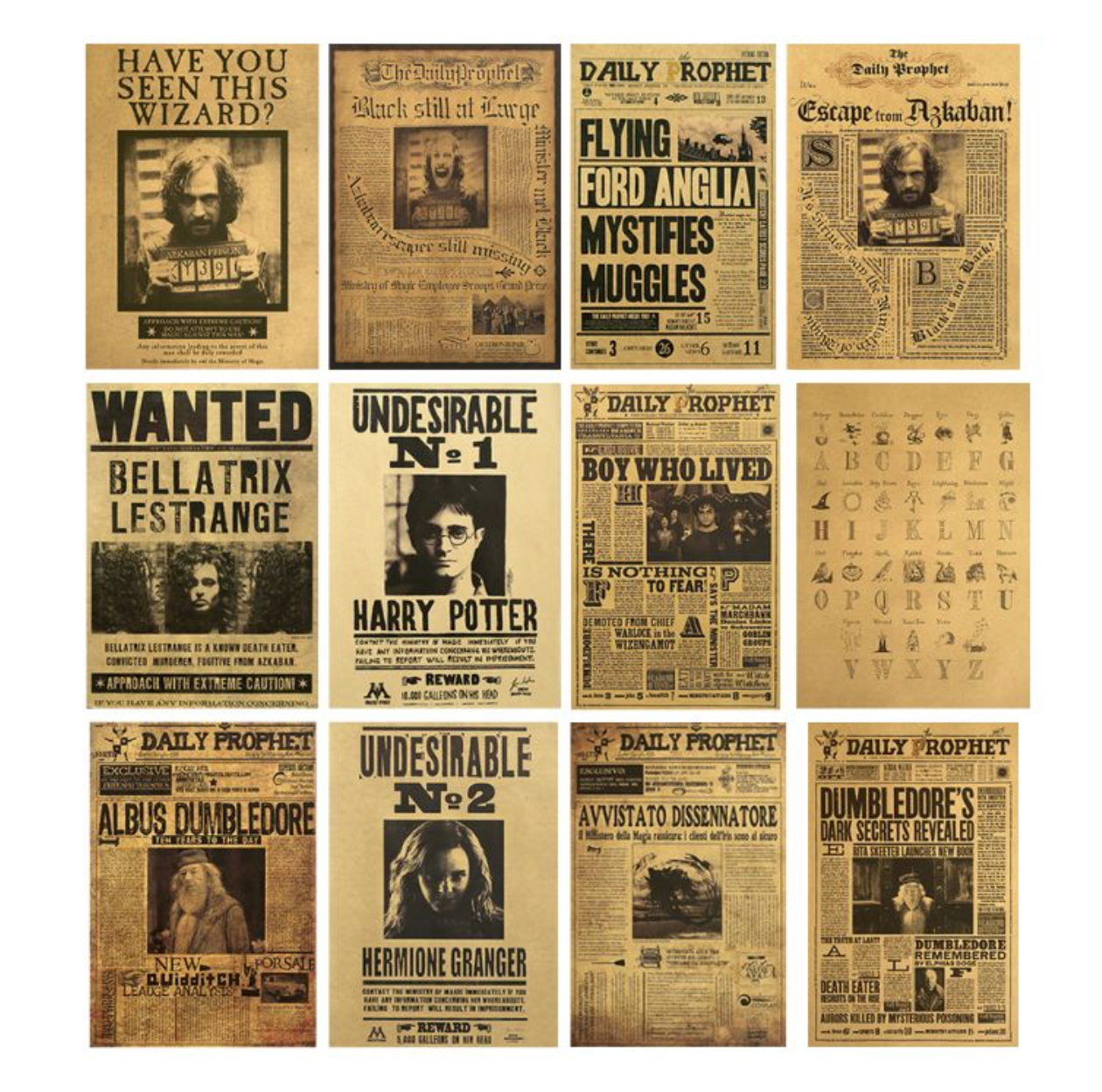Harry Potter (Magic Boy) Mix Poster Set – 20 Pieces