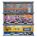 1 floor - 1:64 Scale Simulation grafiti Parking Lot Miniature Scene (Excludes Figurines and Car Models)