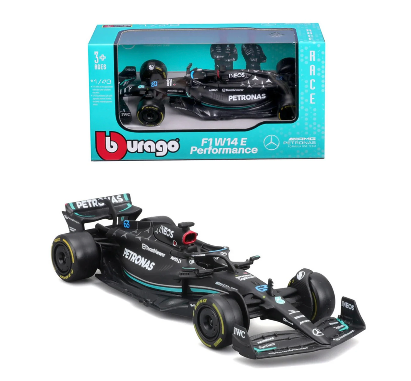 Burrago 1:43 F1 #63 George Russl Die cast Car