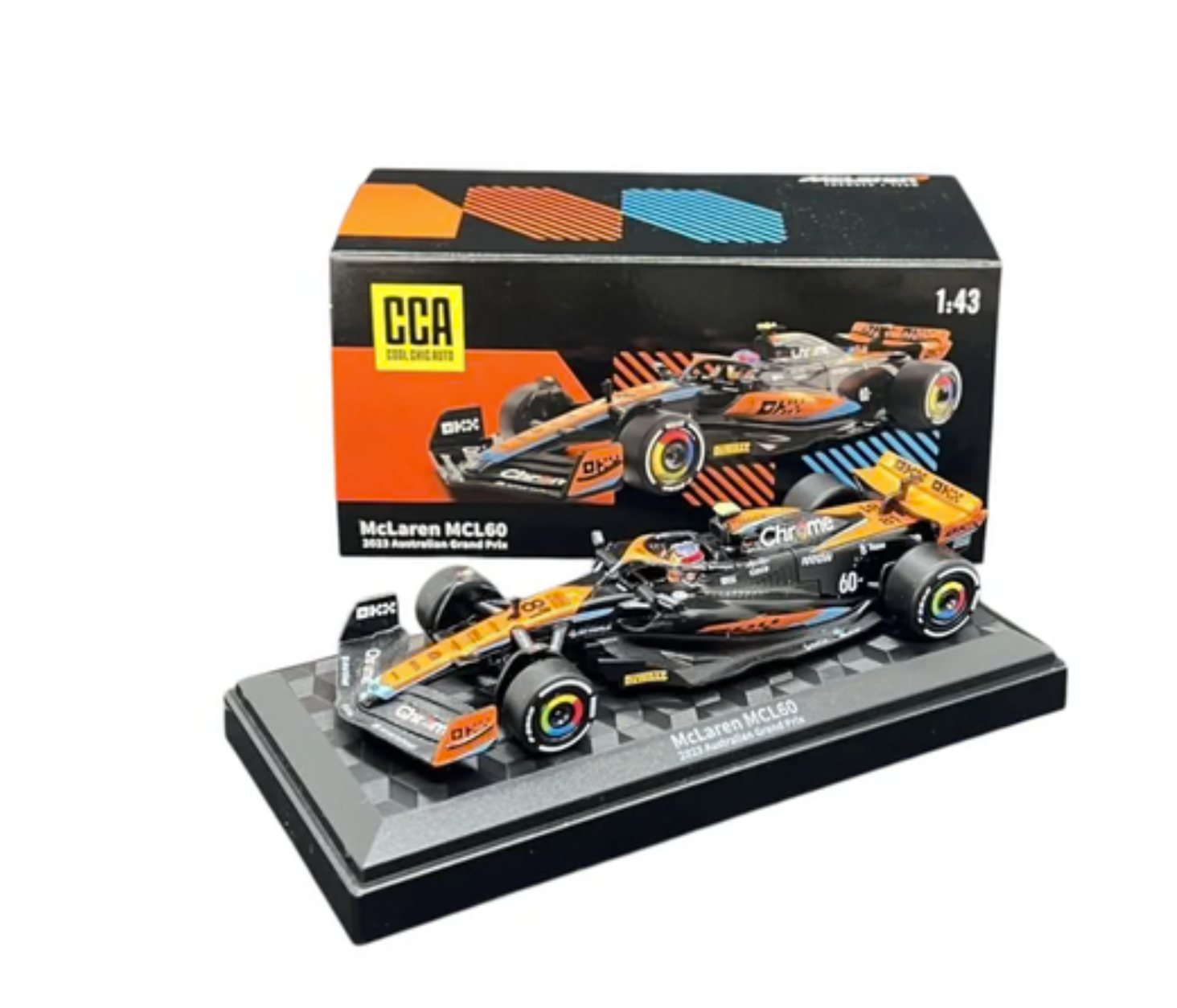 CCA 1:43 McLaren MCL60 #81 Oscar Piastri Die-Cast Car with Acrylic Display