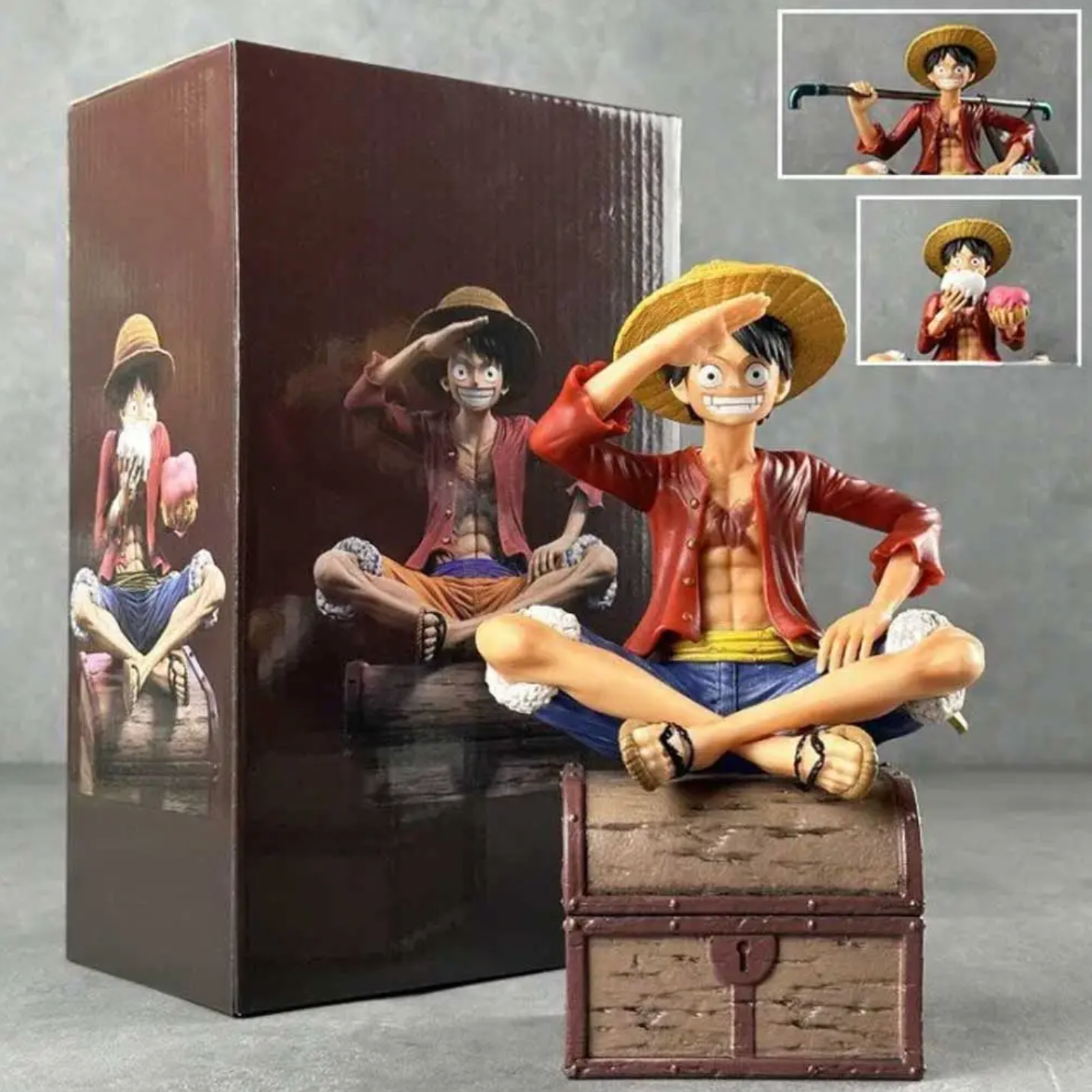 Monkey D. Luffy Sitting on Treasure Chest 20cm Figure