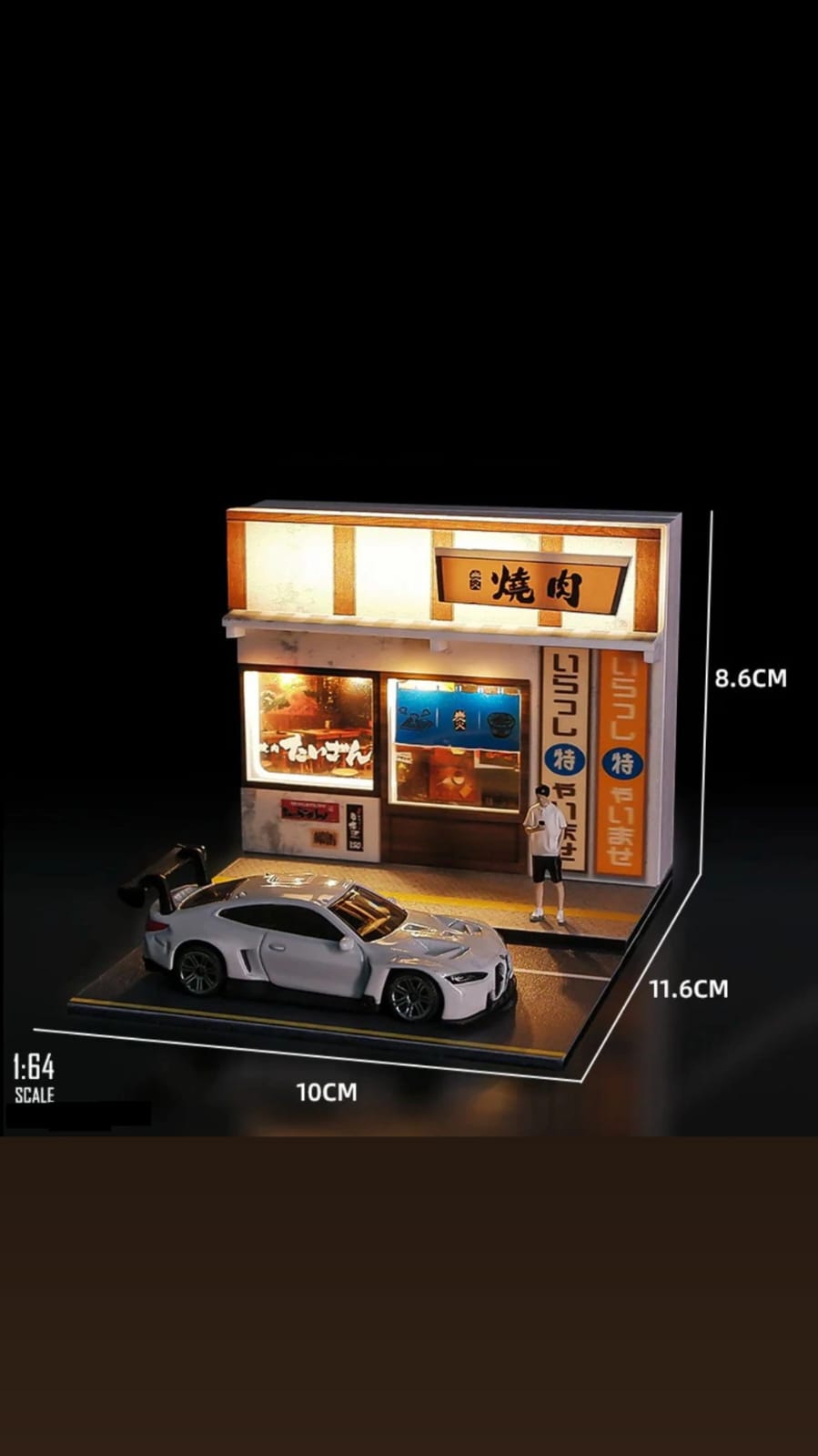1:66 Scale Momo Shop Parking Miniature Scene (No Car & No Figures)