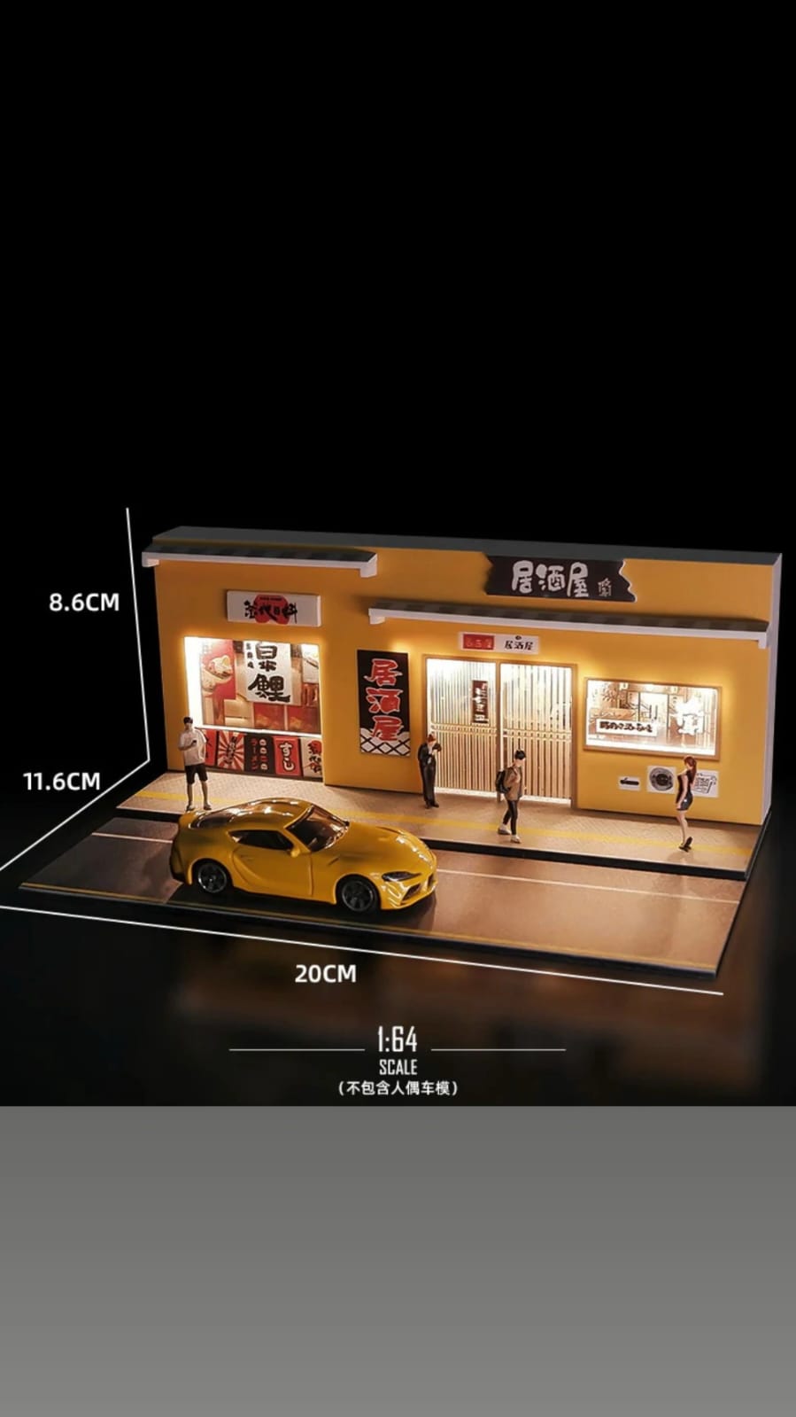 1:65 Scale Restaurant Parking Miniature Scene (No Car & No Figures)