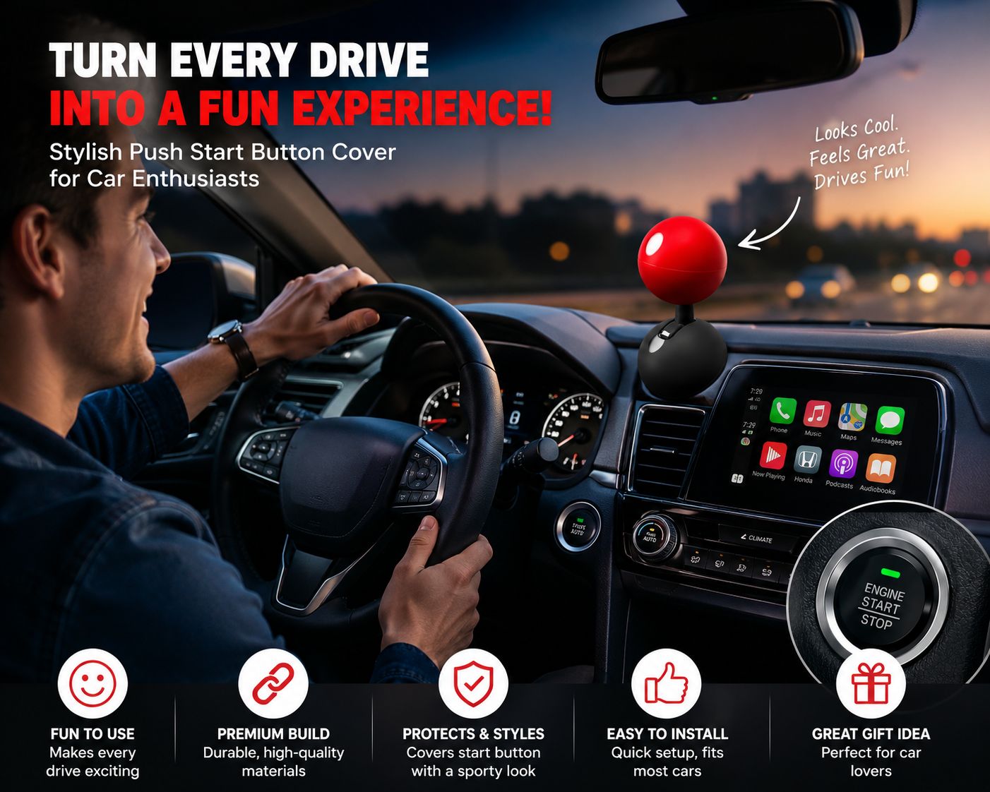 Car Start Button Lever Cover