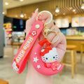 Hello Kitty on Moon Rubber Keychain