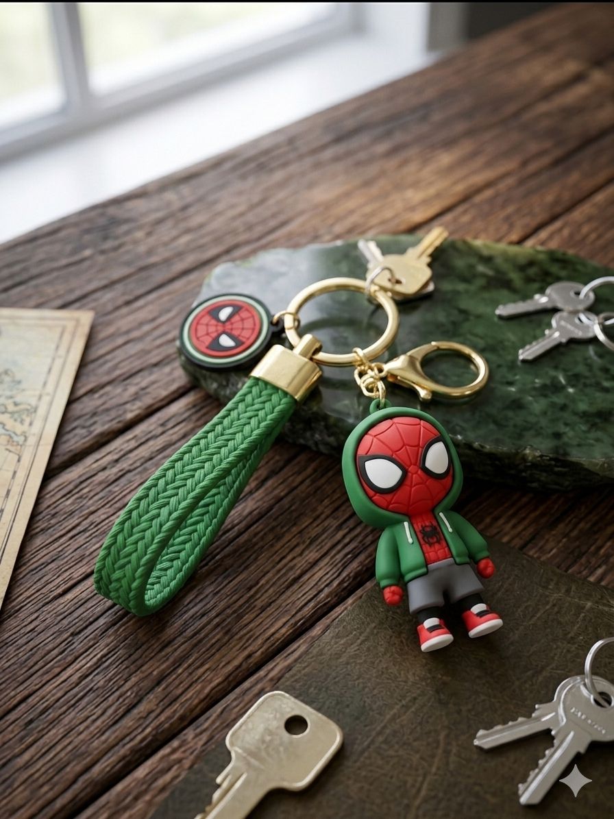 Miles Morales Spider-Man Rubber Keychain (Blue Hoodie Edition)