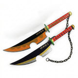 Pair of Demon Slayer Tengen Uzui 78cm Wooden Katana Swords