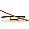 Yoriichi LED wooden katana on display stand — clean product shot