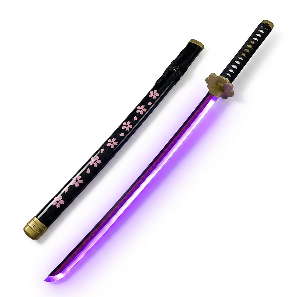 Zoro Shusui Black LED wooden katana — clean product shot